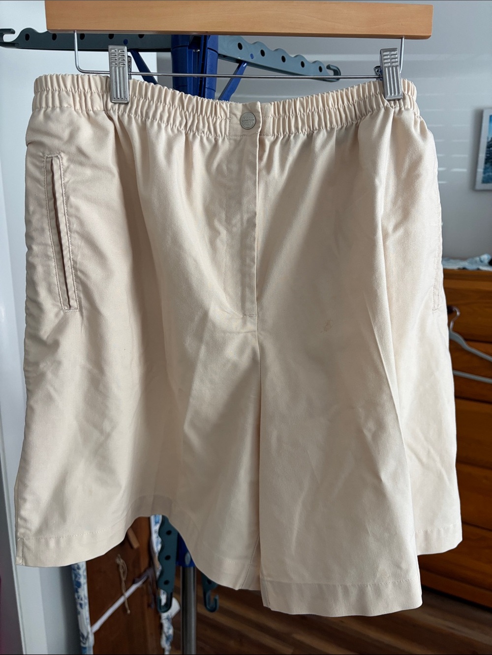 Karen Scott Cream Elastic-Waist Bermuda Shorts